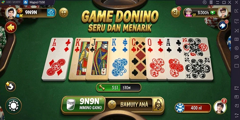 Screenshot gameplay Domino menyajikan keseruan permainan.