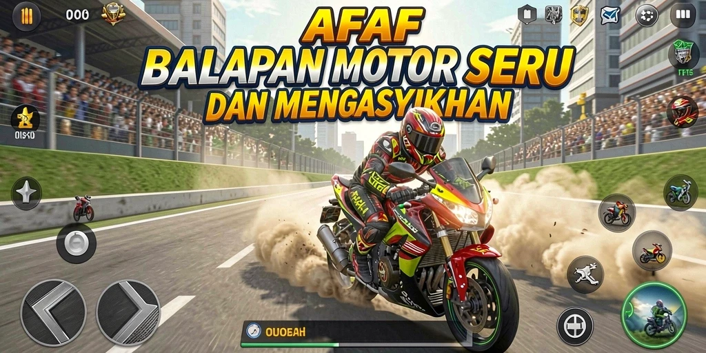 Gameplay balapan motor yang menegangkan dan seru di AFAF.