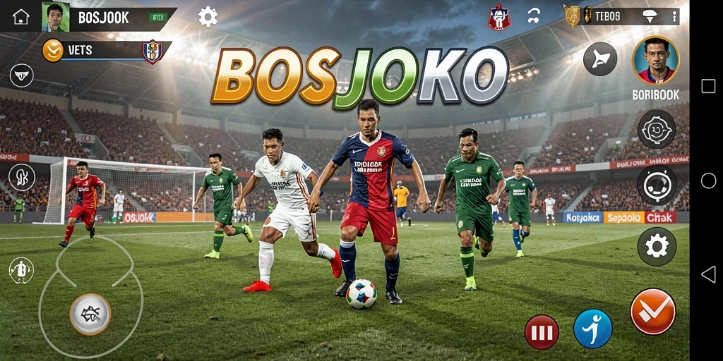 Gameplay pelatihan sepak bola yang seru di BOSJOKO.