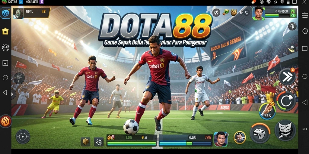 Screenshot DOTA88 menampilkan aksi seru dalam permainan sepak bola.