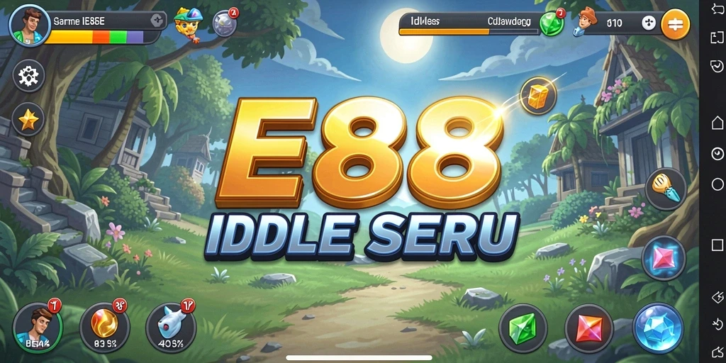 Tampilan menarik dari gameplay E88 dengan karakter yang lucu.