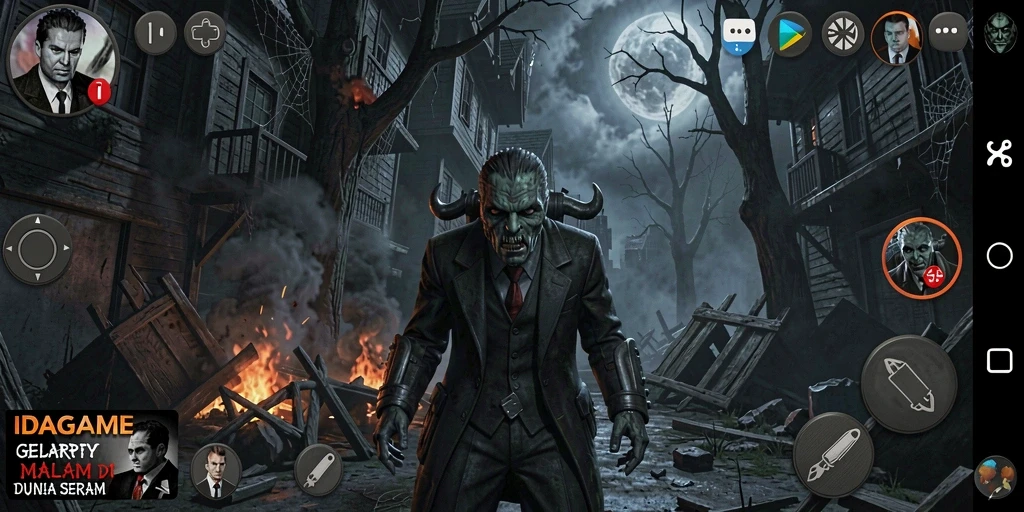 Screenshot menampilkan suasana mengerikan dalam game IDAGAME.