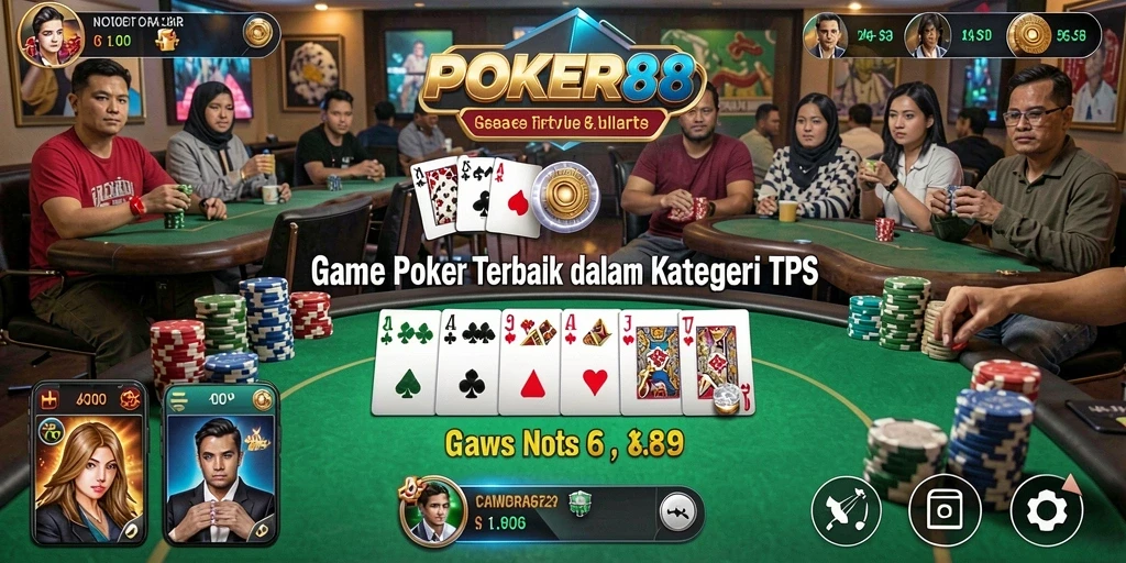 Screenshot gameplay POKER88 menampilkan aksi seru poker.
