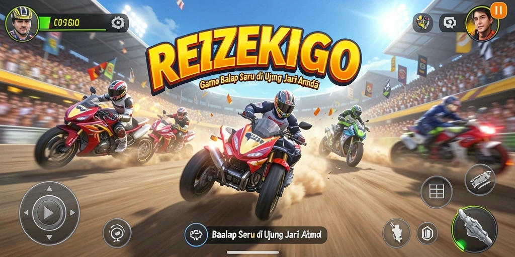 Tampilan gameplay seru dari balapan REZEKIGO yang menguji kecepatan.