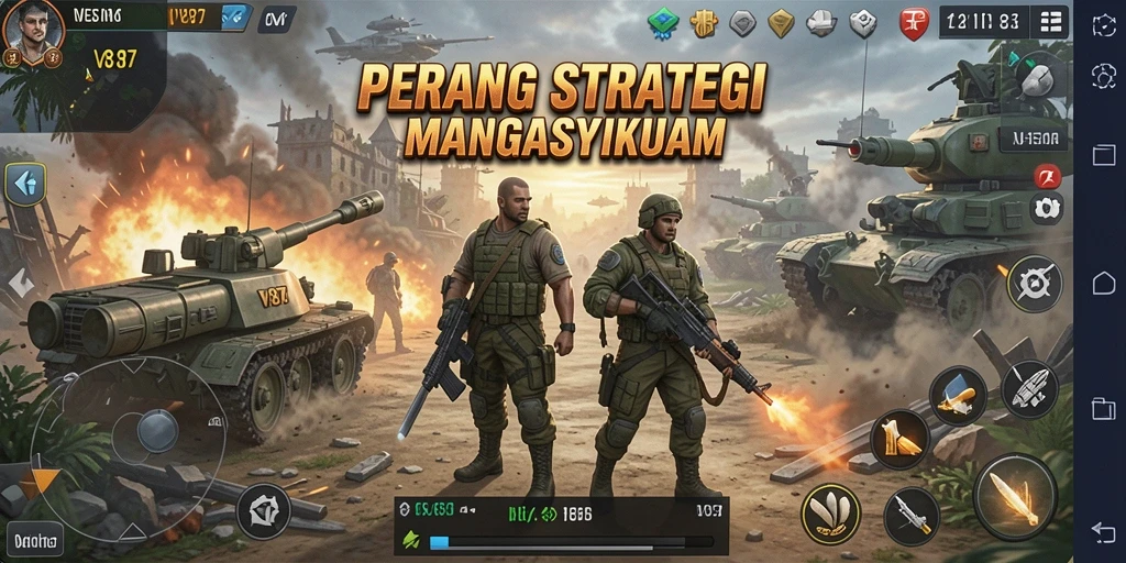 Tampilan gameplay seru di <strong>V87</strong>, menampilkan strategi dalam aksi.